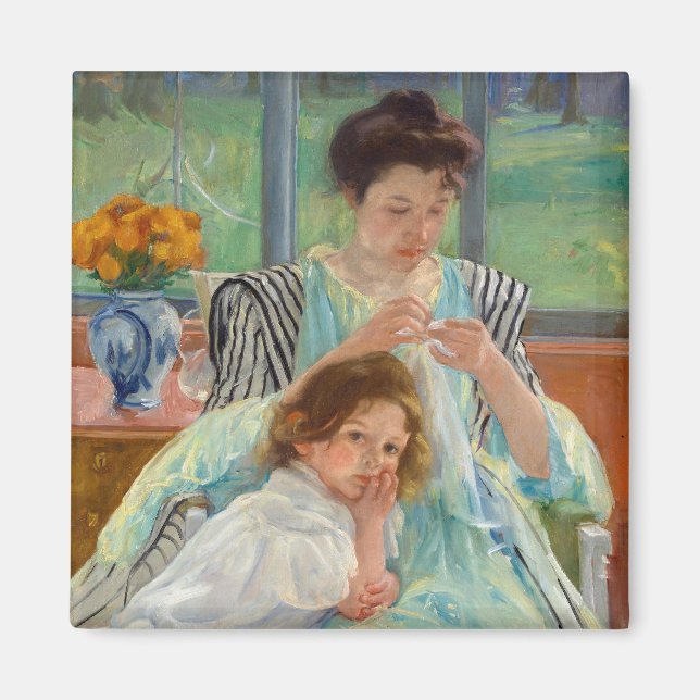 Imã Mary Cassatt - Jovem Mãe costurando (Frente)