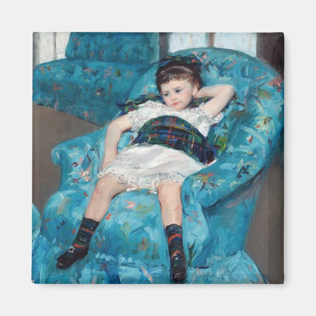 Imã Mary Cassatt - Menina em uma Poltrona Azul (Frente)