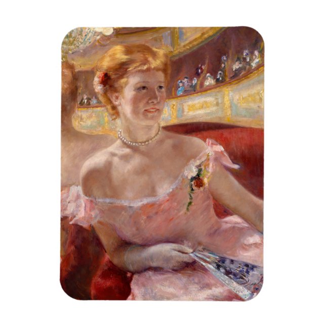 Ímã Mary Cassatt - Mulher com Colar de Pérola num cama (Vertical)