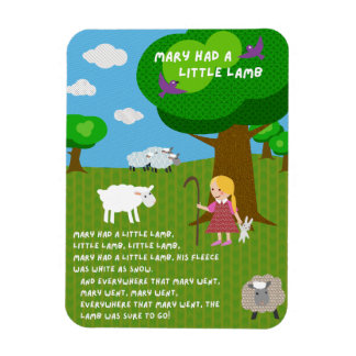 Ímã Mary Had a Little Lamb Nursery Rhyme Magnet