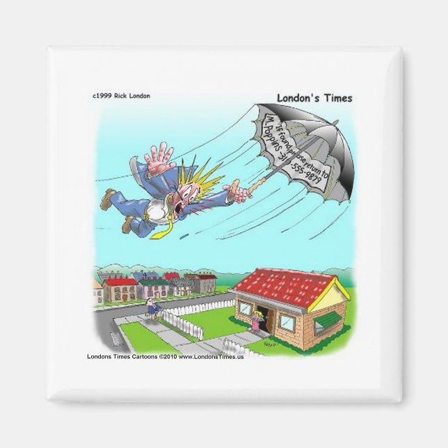 Imã Mary Poppins Umbrella Funny Oferece Camisetas Etc (Frente)