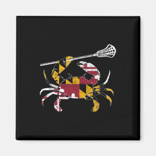 Imã Maryland Blue Crab Lacrosse Lover Tee Flag De Mary