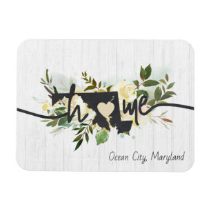 Ímã Maryland Estado Personalizado Sua Cidade Natal Rús
