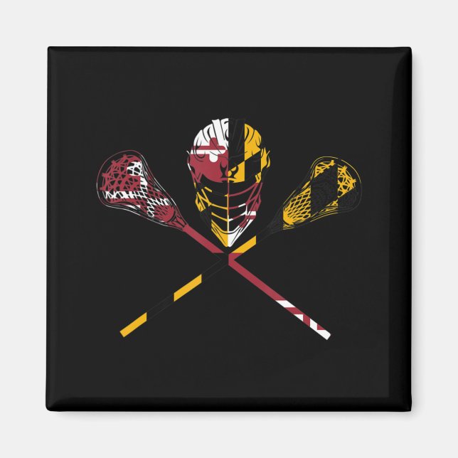 Imã Maryland Flag Lacrosse Boys Women's College (Frente)
