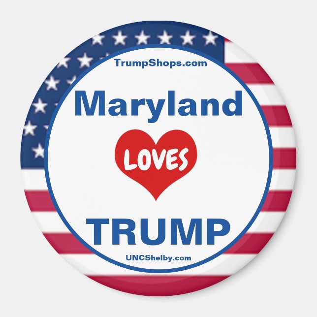 Imã Maryland LOVES TRUMP Patriotic Fridge (Frente)