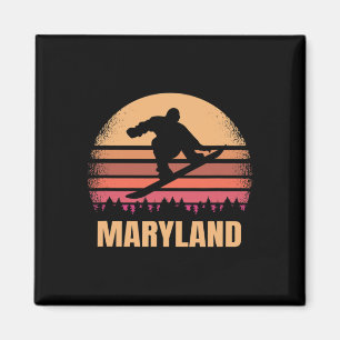Imã Maryland Snowboard Vintage Md Snow Boarder Retr
