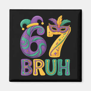 Imã Máscara de Carnaval Mardi Gras 67 Bruh Palhaço Núm