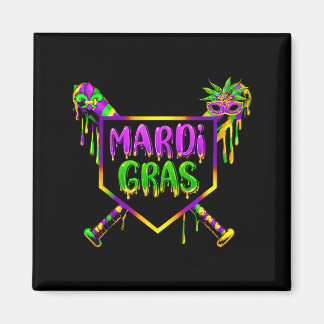 Imã Máscara de Carnaval Mardi Gras de Beisebol Sorvete