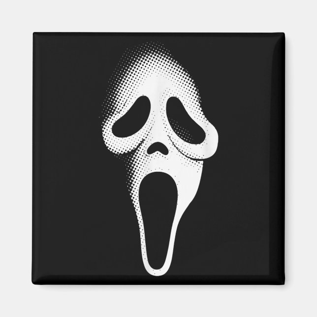 Imã Máscara de festa de terror de rosto de fantasma as (Frente)
