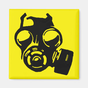 Imã Máscara de Gás Gasmask Gráfico Estêncil Ímã de Gel