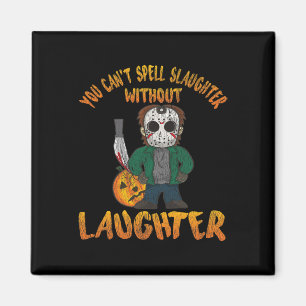 Imã Máscara de hóquei engraçada de Halloween assustado