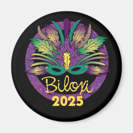 Imã Máscara de Ímã do Mardi Gras - 2025 - Biloxi, MS