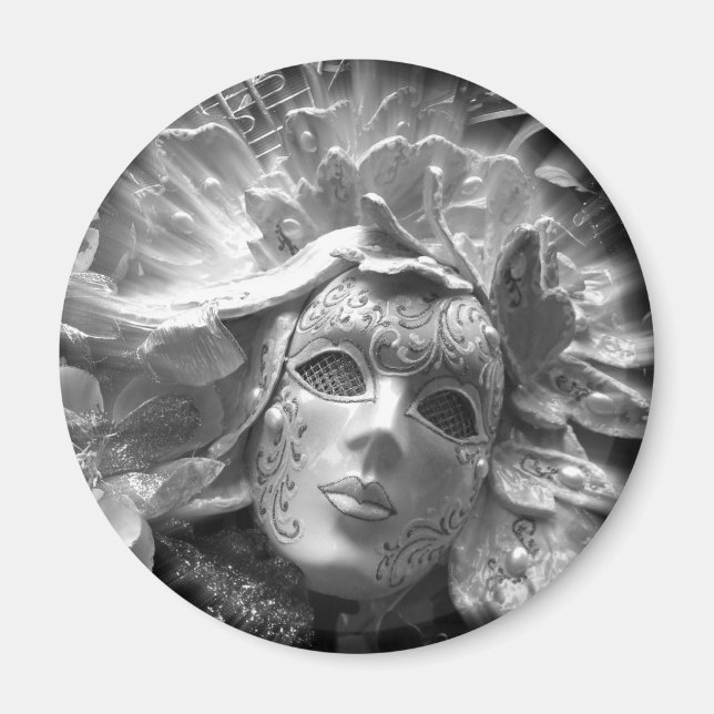 Imã Máscara de Mascarada Veneziana Ímã Redondo (Frente)