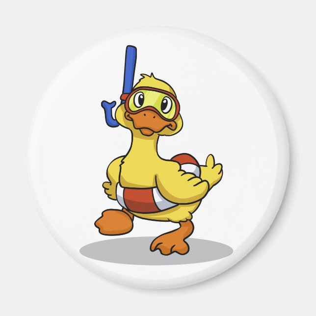 Imã Máscara de snorkeling vestindo patos | escolher co (Frente)