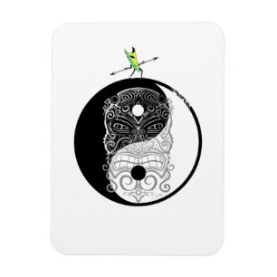 Ímã Máscara do guerreiro de Yin Yang Tiki