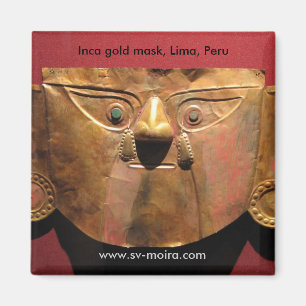 Imã Máscara do ouro do Inca, Lima, Peru