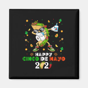 Imã Máscara Facial Dabbing Taco Cinco De Mayo 2021 Qua