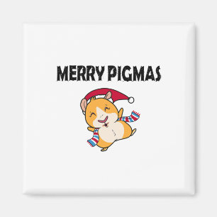 Imã Máscara Facial Feliz Natal do Porquinho Engraçado
