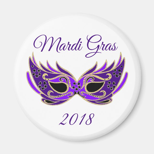 Imã Máscara Mardi Gras 2018 (Frente)