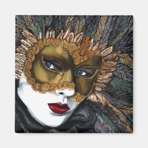 Imã Máscara preta e Dourado do carnaval por PSOVART