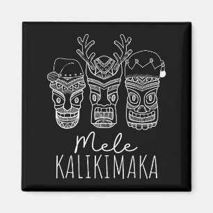 Imã Máscara Tiki do Natal Havaiano Mele Kalikimaka