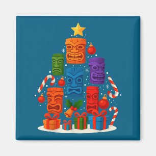 Imã Máscara Tiki Luau Árvore de Natal Havaiano Chapéu