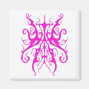 Imã Máscara Tribal Rosa Elegante Design Abstrato