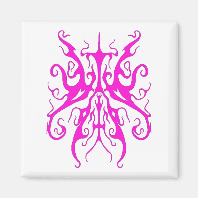 Imã Máscara Tribal Rosa Elegante Design Abstrato (Frente)