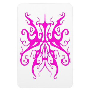 Ímã Máscara Tribal Rosa Elegante em Design Abstrato