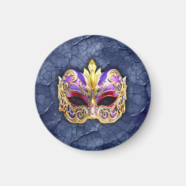 Imã Máscara Veneziana Decorativa sobre Marinho Escuro