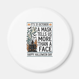Imã Máscara Vintage de Halloween Citação Design Vetori