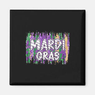 Imã Máscara Vintage Mardi Gras Contas Groovy Desfile