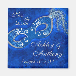 Imã Mascarada Ball Mardi Gras Casamento Salve a Data