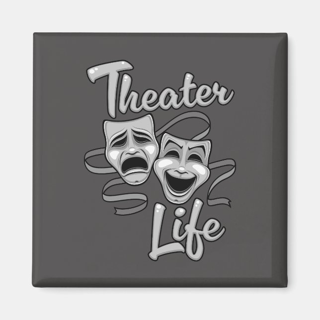 Imã Máscaras de Comédia e Tragédia da Vida em Teatro (Frente)