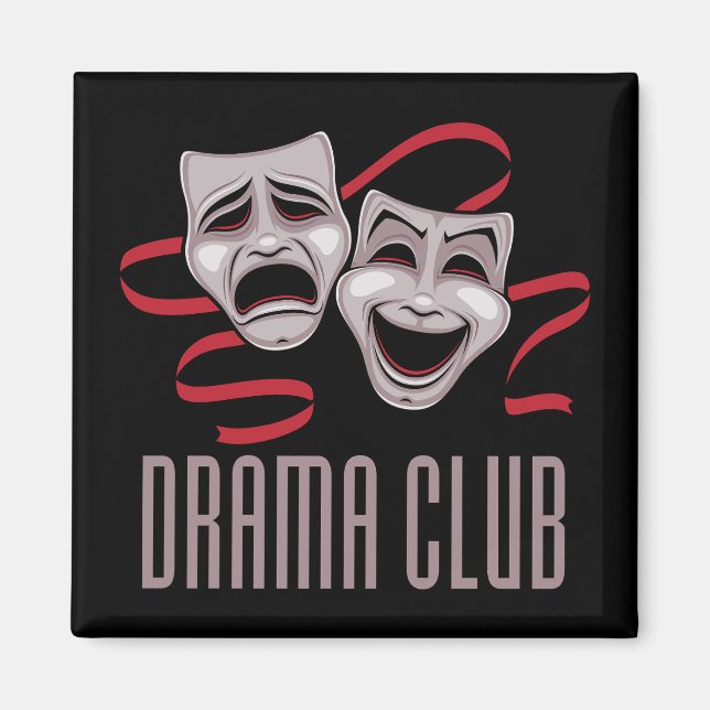 Imã Máscaras de Comédia e Tragédia do Clube de Teatro (Frente)