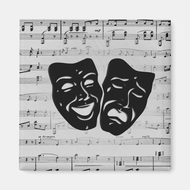 Imã Máscaras de Música e Teatro de Prata (Frente)