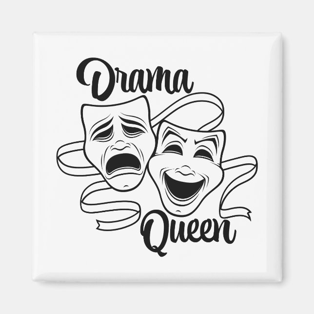 Imã Máscaras de Teatro de Comédia e Tragédia Rainha do (Frente)