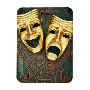 Ímã Máscaras douradas da comédia e da tragédia no