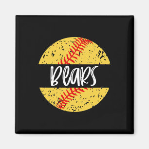 Imã Mascote do Time de Softbol Bears Espírito Escolar