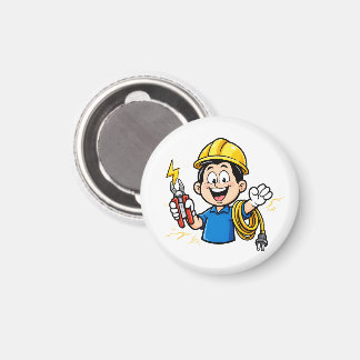 Imã Mascote Eletricista Energético Relâmpago Arte de D