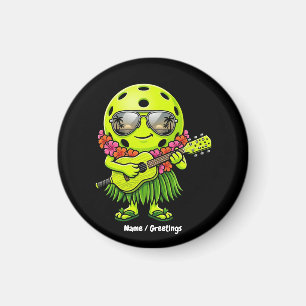 Imã Mascote Havaiano Engraçado de Pickleball Gráfico d