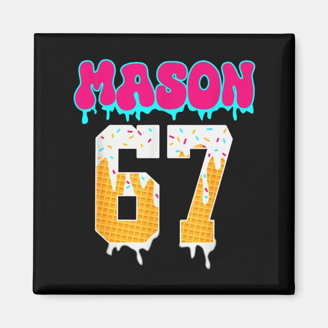 Imã Mason 67 Funny Ice Cream Drip Baseball Ice Cream D (Frente)