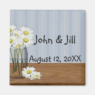 Imã Mason Jar Daisies Favorece Magnet