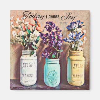 Imã Mason Jar Vase Hoje eu escolho Joy Magnet