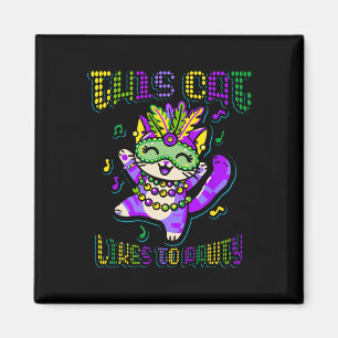 Imã Masque Mardi Roupa Costumes Mardi Gras Cat