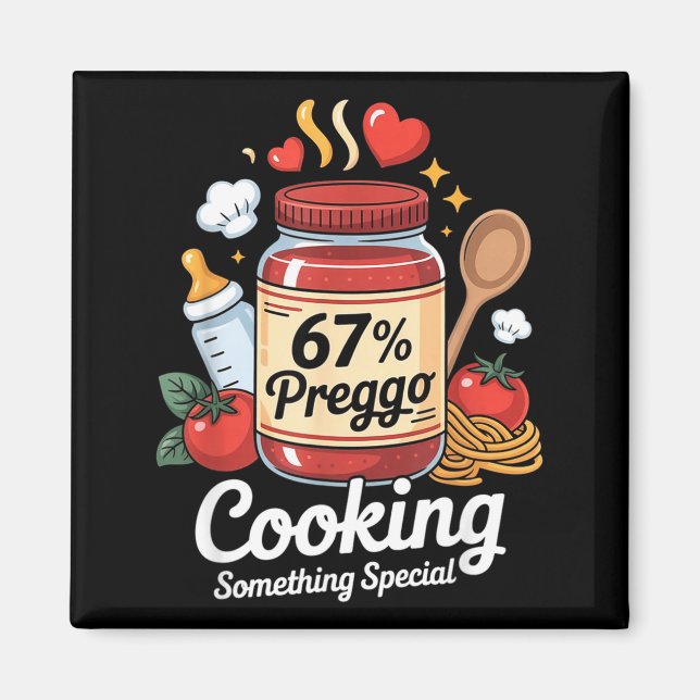 Imã Massa de Molho Preggo Anúncio de Gravidez Engraçad (Frente)