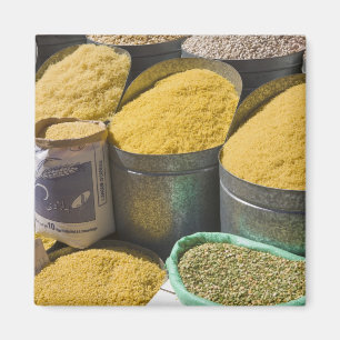 Imã Massa seca e feijão à venda, Marrakech, 2