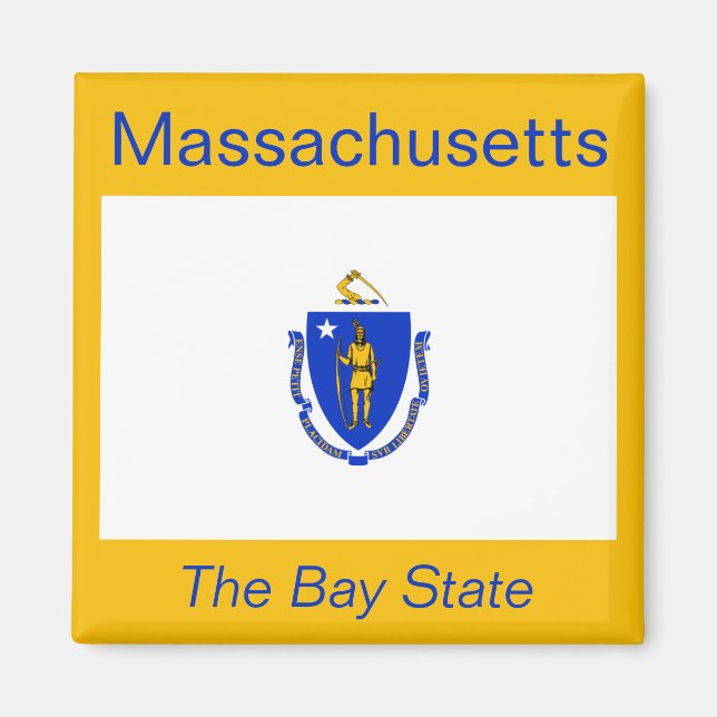 Imã Massachusetts Flag Magnet (Frente)