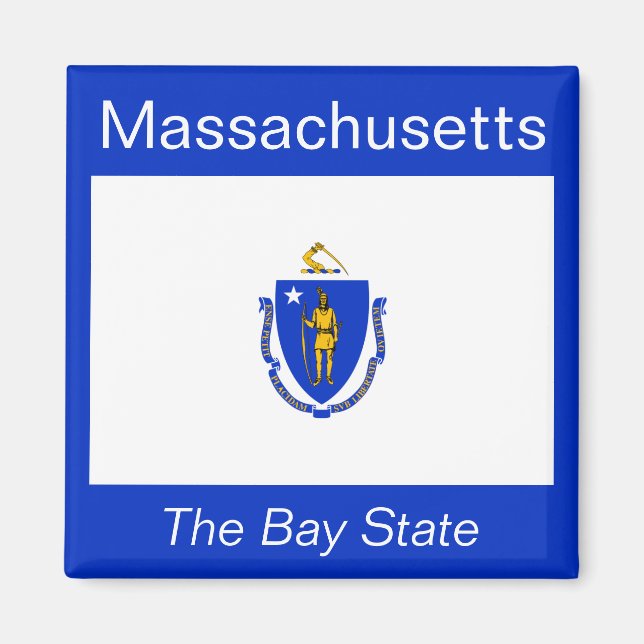 Imã Massachusetts Flag Magnet (Frente)