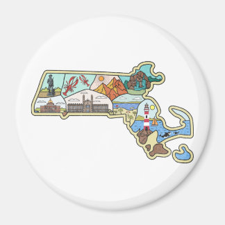 Imã Massachusetts Map Boston Cape Cod Salem Souvenir